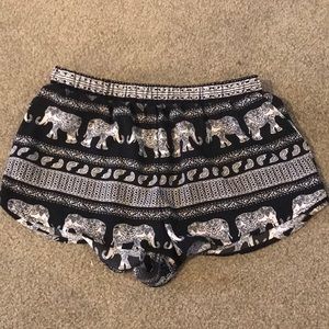 elephant print flowy shorts